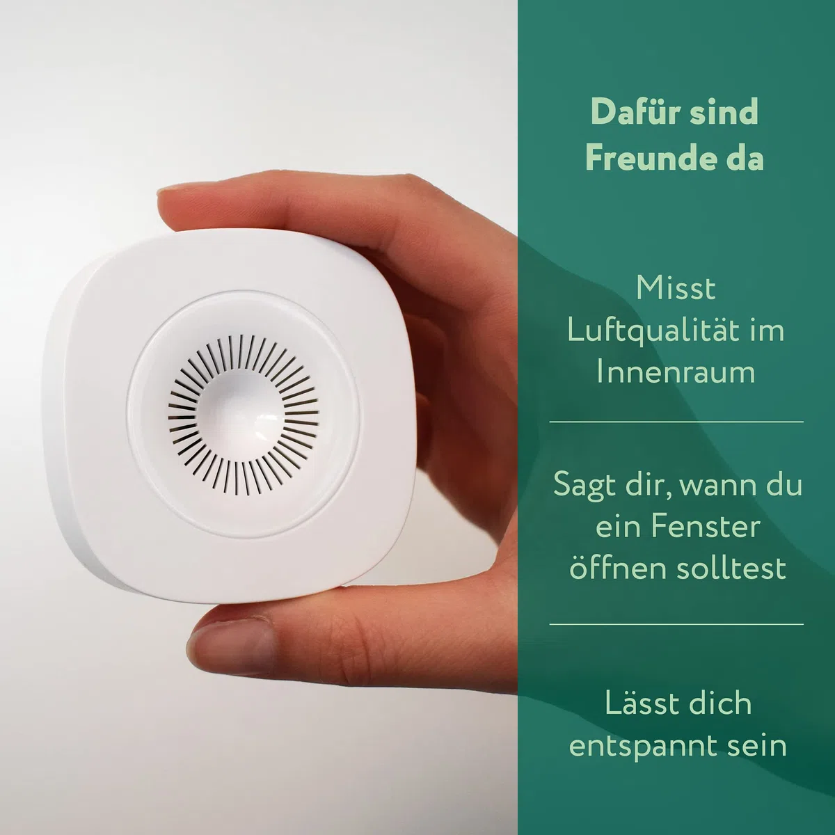 frient Air Quality Sensor | Luftqualitätsmesser | Funk VOC-, Feuchtigkeits-, und Temperaturmesser | batteriebetrieben | Zigbee | funktioniert mit Homey, Home Assistant und SmartThings