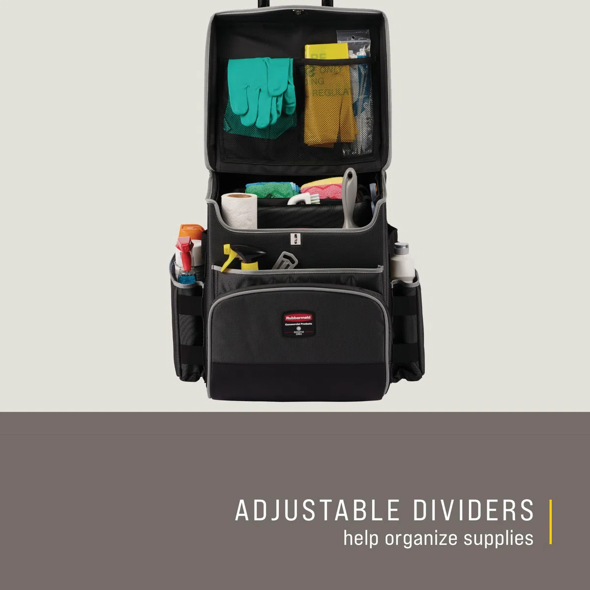 Rubbermaid Commercial Products Executive Quick Cart | Servicewagen zur Reinigung mit Rollen | Dunkelgrau, M