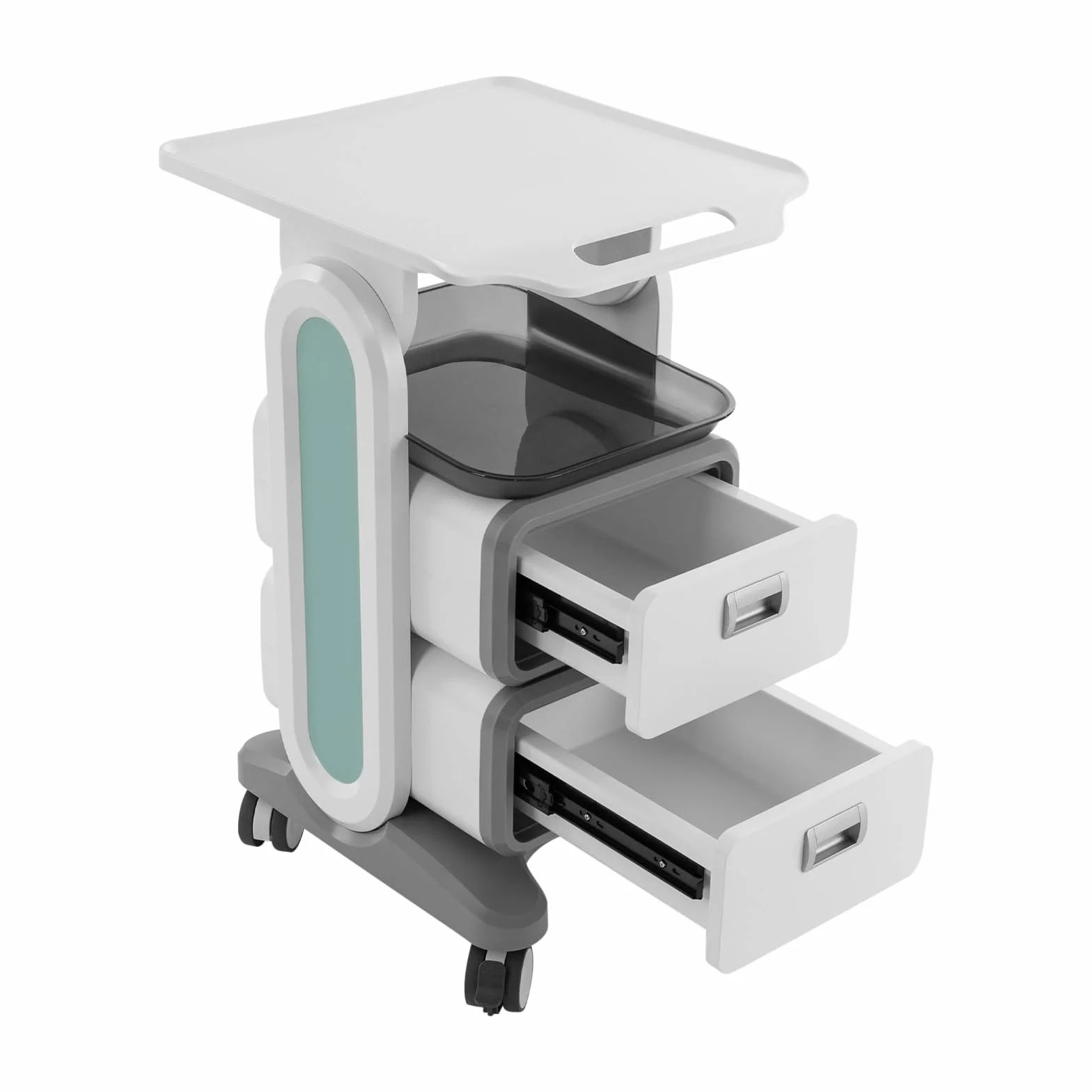 Medizinischer Wagen mit Schubladen, Kosmetikwagen, Medizinisch mit 4 Universelle Geräuscharme Räder, Medizinisch-dentaler Laborwagen, Gerätewagen mit Ablagefach